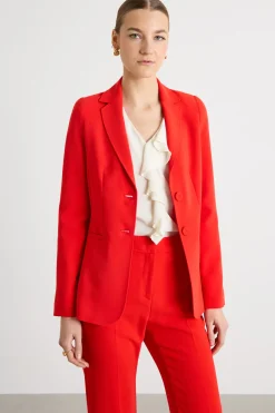 Blazer monopetto in cady - Rosso