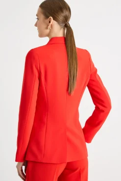 Blazer monopetto in cady - Rosso