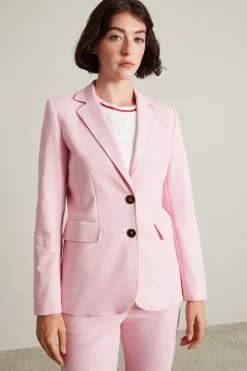Blazer monopetto in cotone - Rosa