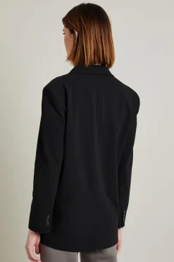 Blazer monopetto in crépe - Nero