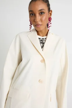 Blazer monopetto in jersey - Bianco