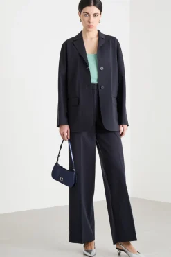 Blazer monopetto in jersey - Blu