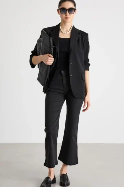 Blazer monopetto in jersey - Nero