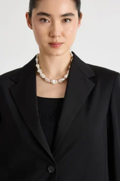Blazer monopetto in jersey - Nero