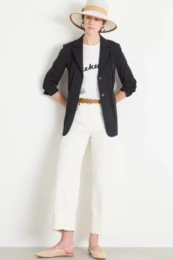 Blazer monopetto in jersey - Nero