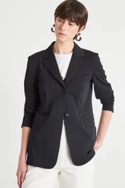 Blazer monopetto in jersey - Nero