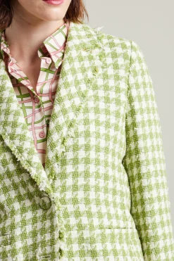 Blazer monopetto in stuoia - Verde Latte