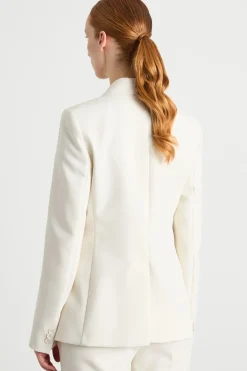 Blazer monopetto in tela - Bianco