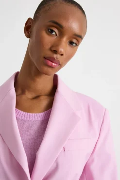 Blazer monopetto in tela - Rosa