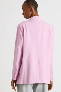 Blazer monopetto in tela - Rosa
