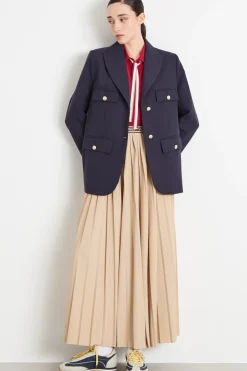Blazer monopetto in twill - Blu Notte