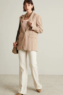 Blazer over in lino - Beige