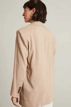 Blazer over in lino - Beige
