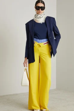 Blazer over in lino - Blu