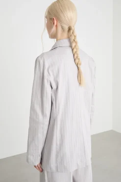 Blazer oversize gessato - Grigio