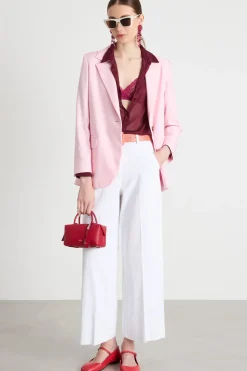 Blazer oversize in stuoia - Rosa