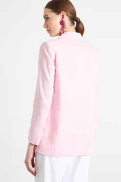 Blazer oversize in stuoia - Rosa