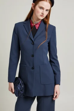 Blazer sfiancato a tre bottoni - Blu
