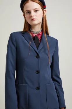 Blazer sfiancato a tre bottoni - Blu