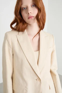 Blazer sfiancato con bottone singolo - Avorio