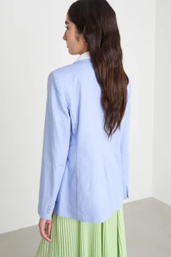 Blazer sfiancato con bottone singolo - Azzurro