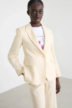 Blazer sfiancato con bottone singolo - Beige