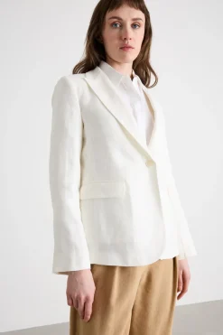 Blazer sfiancato con bottone singolo - Bianco