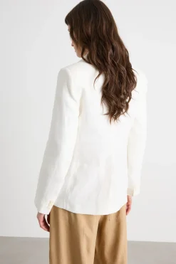 Blazer sfiancato con bottone singolo - Bianco