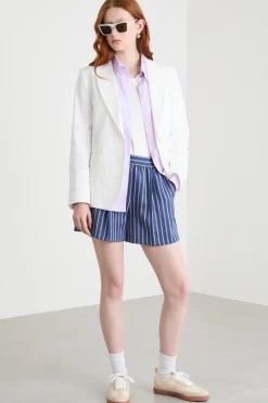 Blazer sfiancato con bottone singolo - Bianco