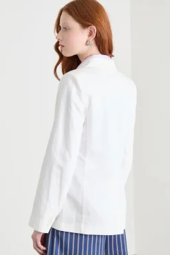 Blazer sfiancato con bottone singolo - Bianco