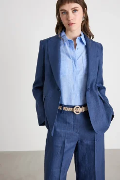 Blazer sfiancato con bottone singolo - Blu