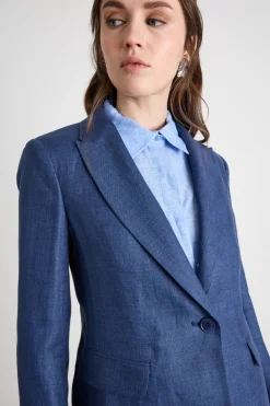 Blazer sfiancato con bottone singolo - Blu