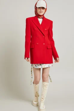 Blazer sfiancato con spalline - Rosso Fuoco