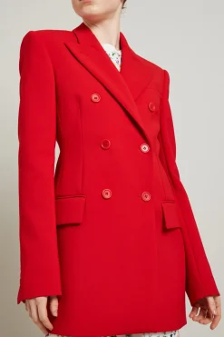 Blazer sfiancato con spalline - Rosso Fuoco