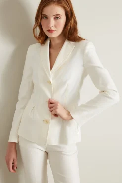 Blazer sfiancato effetto denim - Bianco