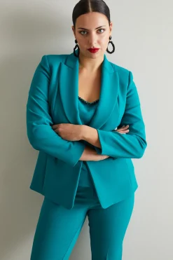 Blazer sfiancato in cady - Verde Smeraldo