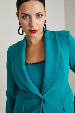 Blazer sfiancato in cady - Verde Smeraldo