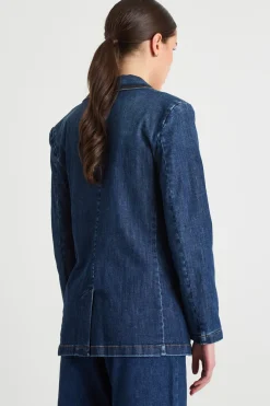 Blazer sfiancato in jeans - Blu