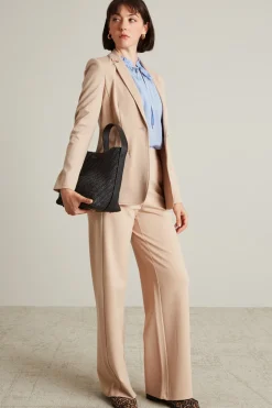 Blazer sfiancato in jersey - Beige Chiaro