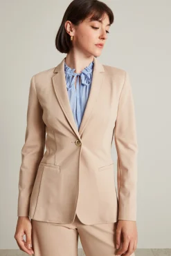Blazer sfiancato in jersey - Beige Chiaro