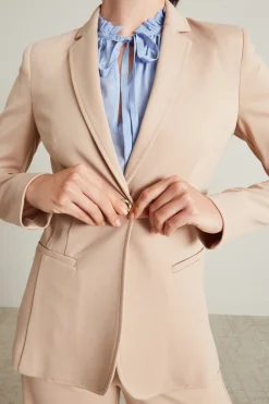 Blazer sfiancato in jersey - Beige Chiaro
