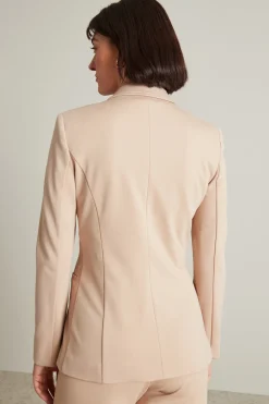 Blazer sfiancato in jersey - Beige Chiaro