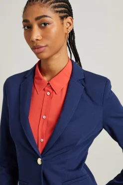 Blazer sfiancato in jersey - Blu