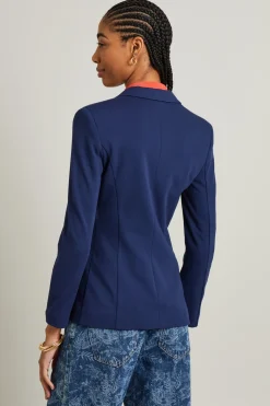 Blazer sfiancato in jersey - Blu