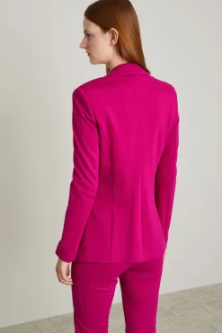 Blazer sfiancato in jersey - Fucsia