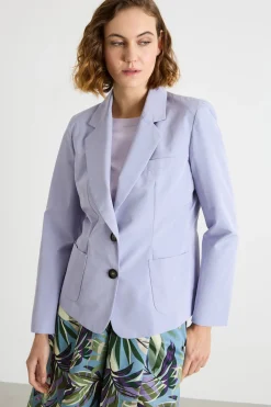 Blazer sfiancato in taffetà - Lilla
