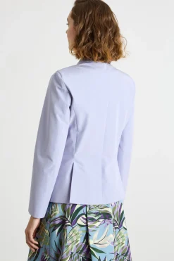 Blazer sfiancato in taffetà - Lilla
