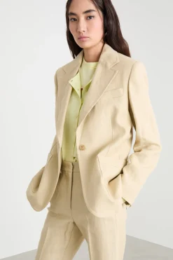 Blazer sfiancato monopetto - Beige