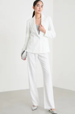 Blazer slim fit con strass - Bianco
