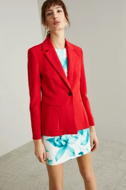 Blazer strutturato monopetto - Rosso